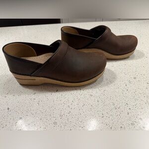 Dansko Leather Slip-On Clogs
